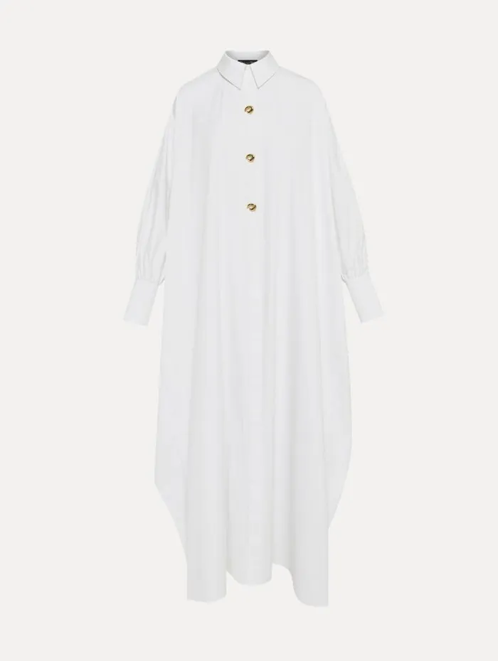 Women Oscar De La Renta Dresses Cotton Poplin Caftan White
