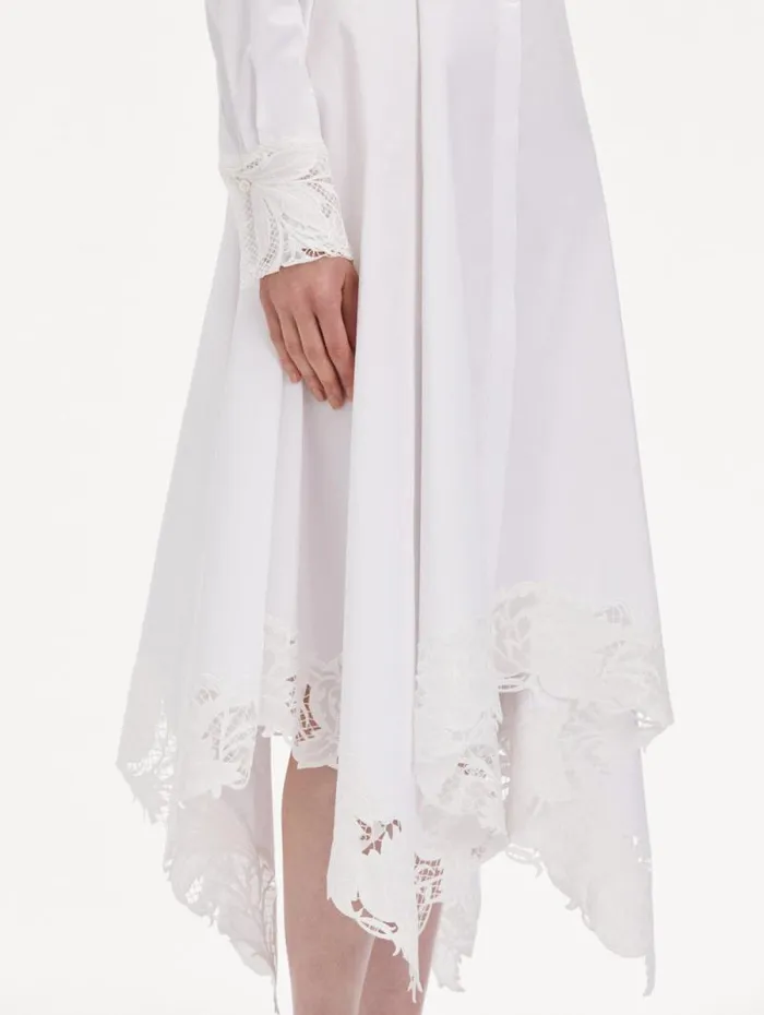 Women Oscar De La Renta Dresses Floral Guipure Handkerchief Dress White