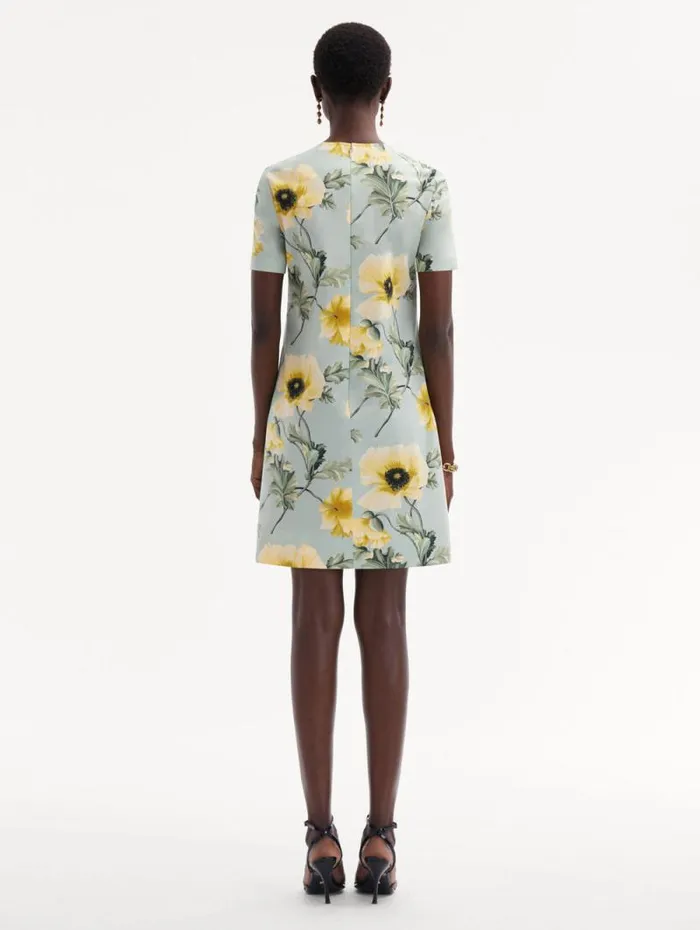 Women Oscar De La Renta Dresses Poppy Cotton Poplin Shift Dress Sage Yellow Women Oscar De La Renta Dresses Poppy Cotton Poplin Shift Dress Sage Yellow
