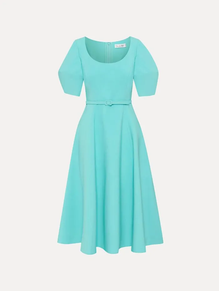 Women Oscar De La Renta Dresses Puff Sleeve Wool Dress Soft Mint