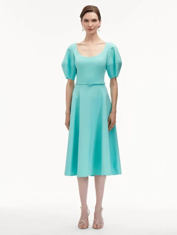 Women Oscar De La Renta Dresses Puff Sleeve Wool Dress Soft Mint Women Oscar De La Renta Dresses Puff Sleeve Wool Dress Soft Mint