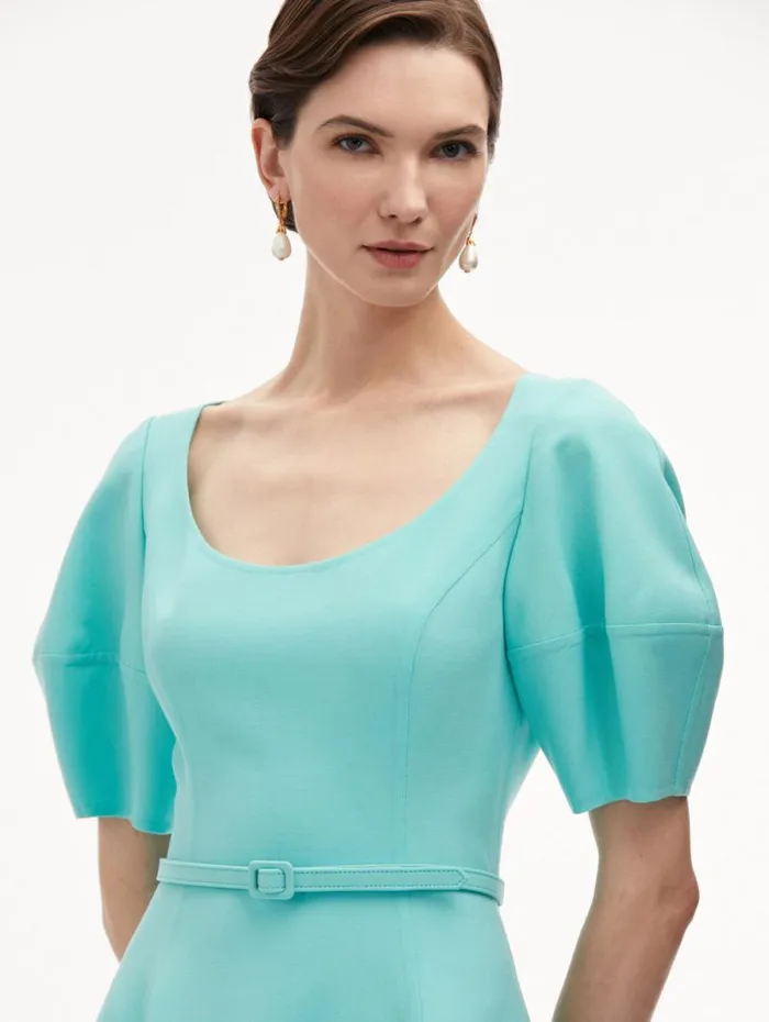 Women Oscar De La Renta Dresses Puff Sleeve Wool Dress Soft Mint Women Oscar De La Renta Dresses Puff Sleeve Wool Dress Soft Mint
