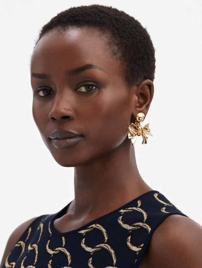Women Oscar De La Renta Earrings Bow Drop ClipOn Earrings Gold Women Oscar De La Renta Earrings Bow Drop ClipOn Earrings Gold