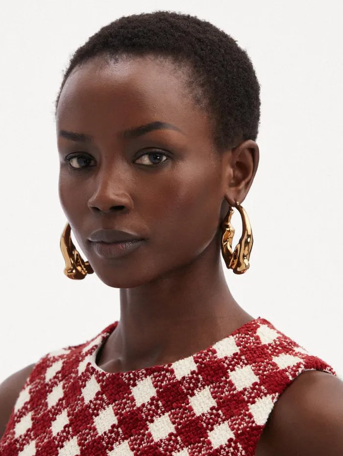 Women Oscar De La Renta Earrings Crushed Hoop Earrings Gold Women Oscar De La Renta Earrings Crushed Hoop Earrings Gold