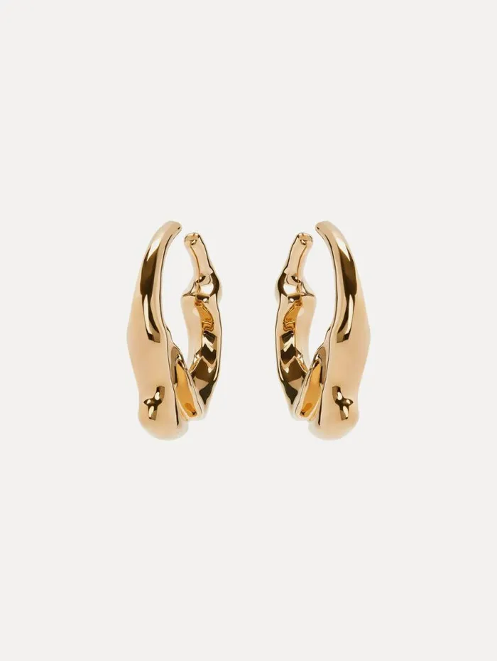 Women Oscar De La Renta Earrings Crushed Hoop Earrings Gold Women Oscar De La Renta Earrings Crushed Hoop Earrings Gold
