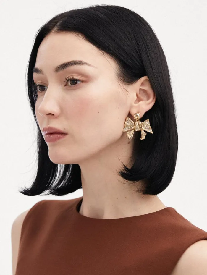 Women Oscar De La Renta Earrings Crystal Pav Bow Earrings Crystal Women Oscar De La Renta Earrings Crystal Pav Bow Earrings Crystal