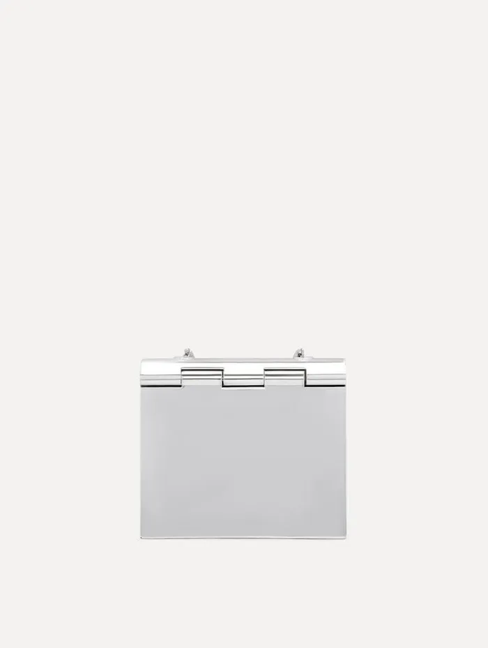 Women Oscar De La Renta Evening Handbags 3D Printed Nano TRO Bag Silver