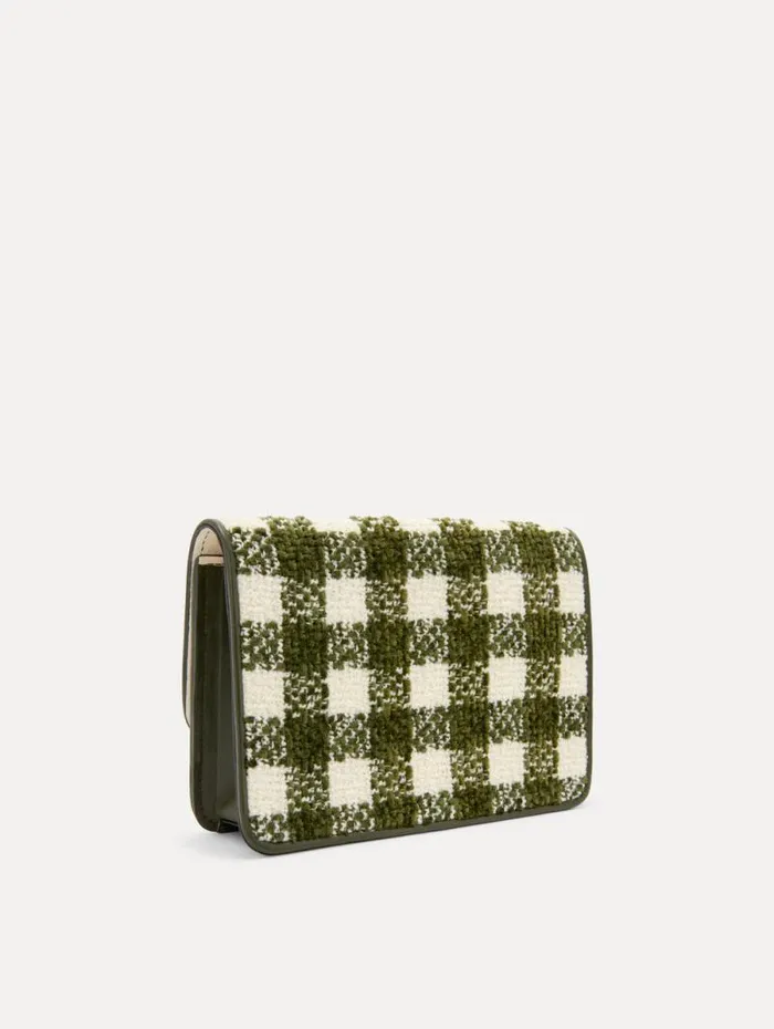 Women Oscar De La Renta Handbags Chenille Check Tweed O Pochette Ivory Olive Women Oscar De La Renta Handbags Chenille Check Tweed O Pochette Ivory Olive