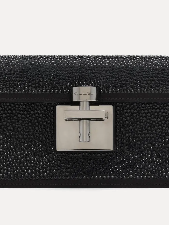 Women Oscar De La Renta Handbags Crystal Pav Alibi Clutch Black Women Oscar De La Renta Handbags Crystal Pav Alibi Clutch Black