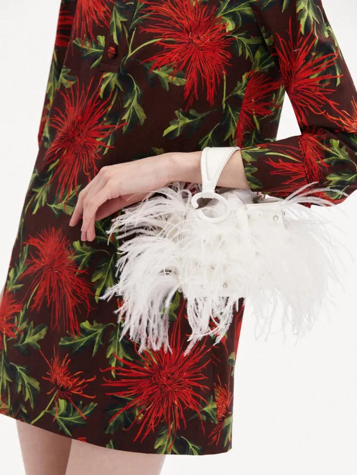 Women Oscar De La Renta Handbags Nano Ostrich Feather O Handle Bag Ivory Women Oscar De La Renta Handbags Nano Ostrich Feather O Handle Bag Ivory
