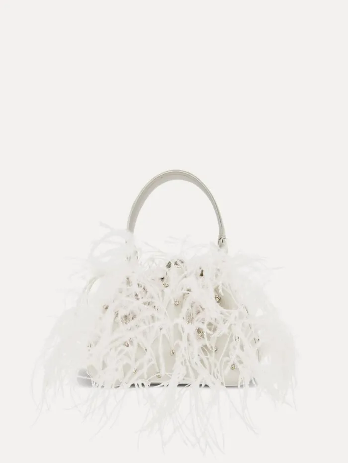 Women Oscar De La Renta Handbags Nano Ostrich Feather O Handle Bag Ivory Women Oscar De La Renta Handbags Nano Ostrich Feather O Handle Bag Ivory