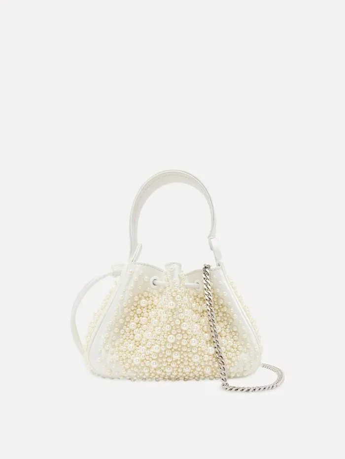 Women Oscar De La Renta Handbags Nano Pearl Embroidered O Handle Bag Pearl Women Oscar De La Renta Handbags Nano Pearl Embroidered O Handle Bag Pearl