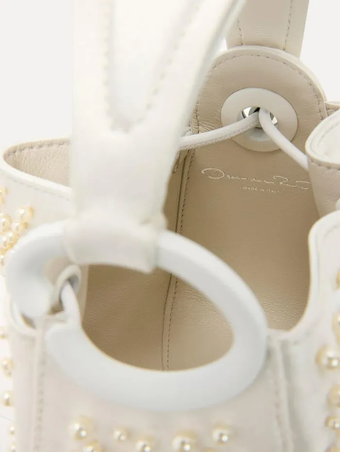 Women Oscar De La Renta Handbags Nano Pearl Embroidered O Handle Bag Pearl Women Oscar De La Renta Handbags Nano Pearl Embroidered O Handle Bag Pearl