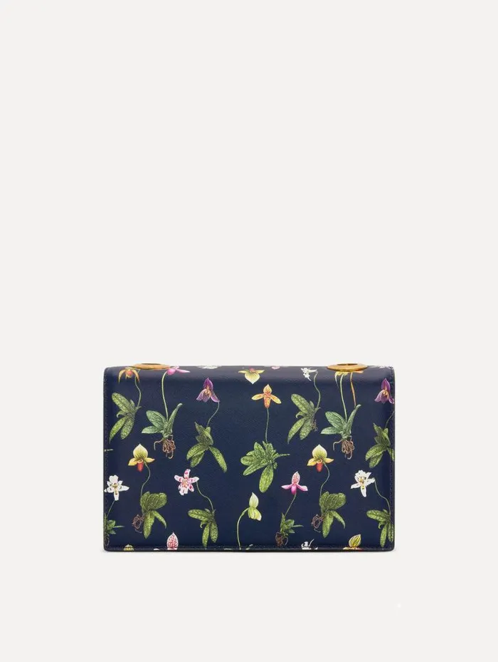 Women Oscar De La Renta Handbags Orchid Printed TRO Bag Navy Women Oscar De La Renta Handbags Orchid Printed TRO Bag Navy