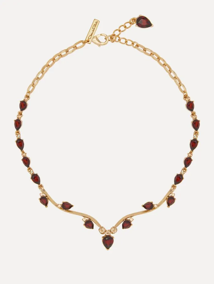Women Oscar De La Renta Necklaces Crystal Vine Necklace Amber