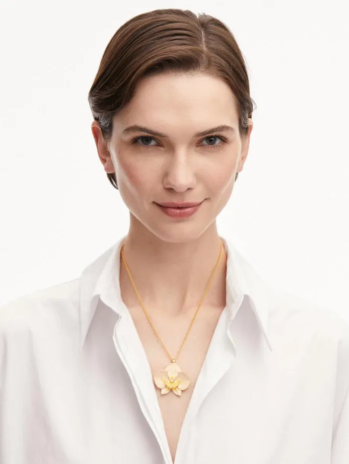 Women Oscar De La Renta Necklaces Enamel Orchid Pendant Necklace Multi Women Oscar De La Renta Necklaces Enamel Orchid Pendant Necklace Multi