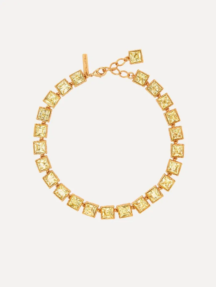 Women Oscar De La Renta Necklaces Large Stone Tennis Necklace Jonquil
