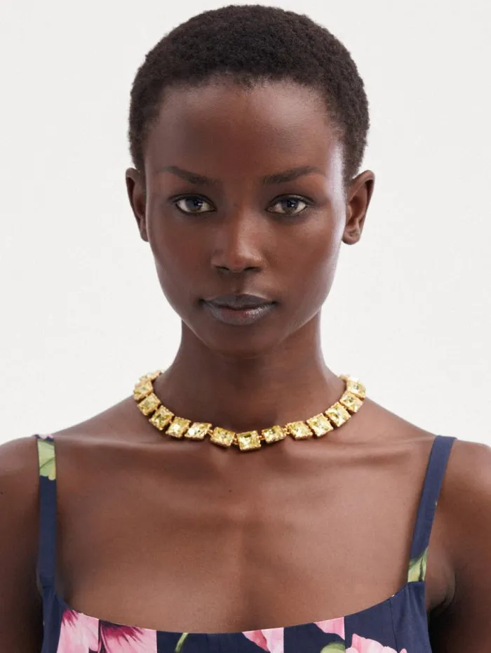 Women Oscar De La Renta Necklaces Large Stone Tennis Necklace Jonquil