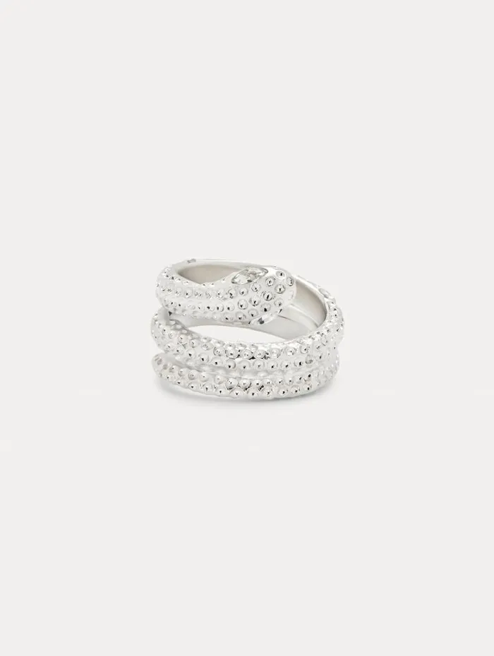 Women Oscar De La Renta Rings Crystal Snake Ring Silver Women Oscar De La Renta Rings Crystal Snake Ring Silver