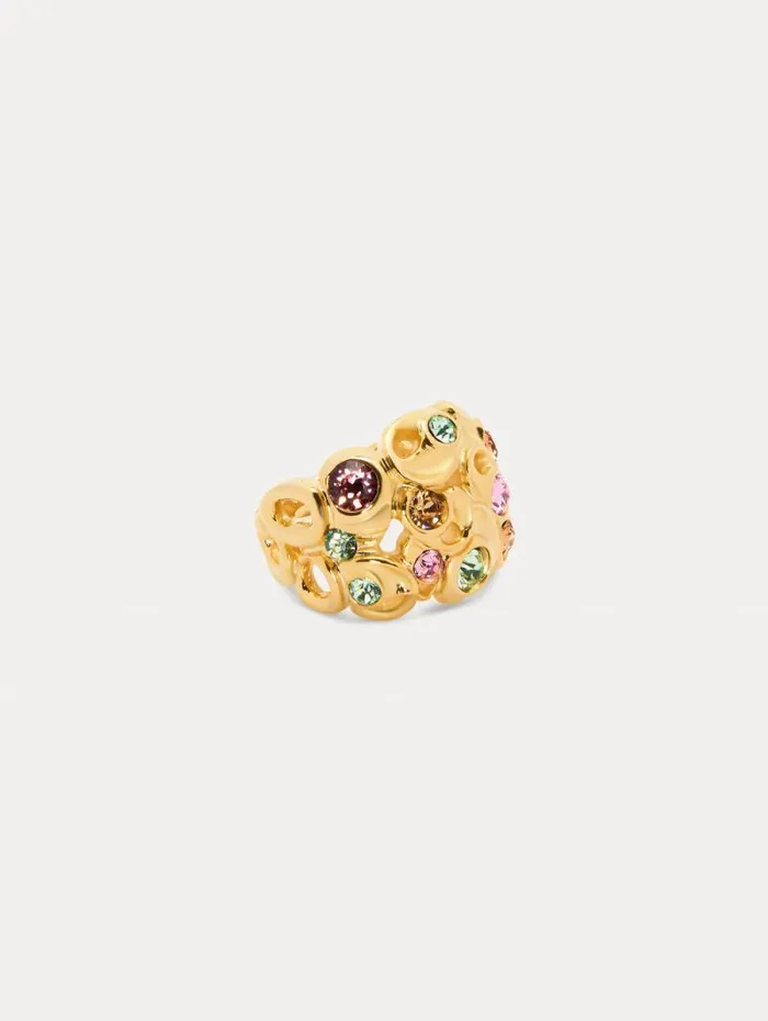 Women Oscar De La Renta Rings Textured Metal Ring Multi
