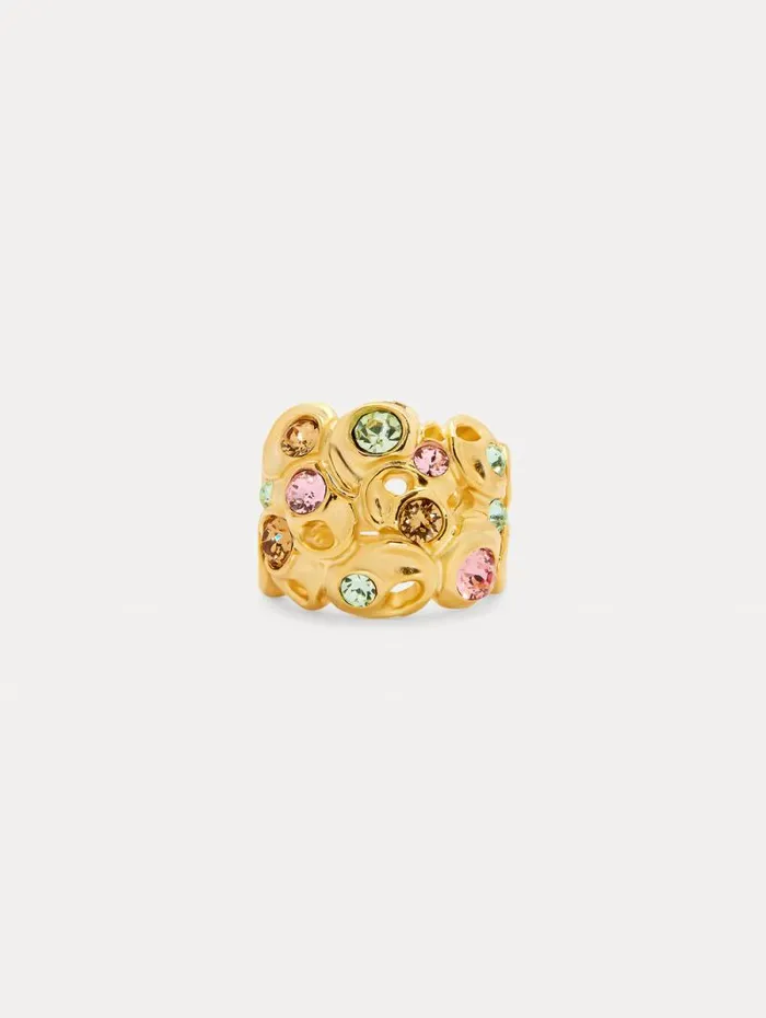Women Oscar De La Renta Rings Textured Metal Ring Multi
