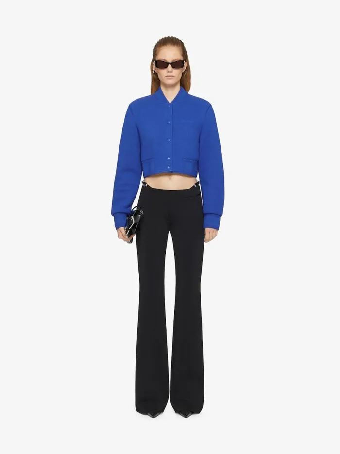 Women Outerwear and Blousons Givenchy Cropped Varsity Jacket In Wool Iris Purple