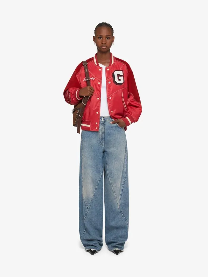 Women Outerwear and Blousons Givenchy GIVENCHY College Bimaterial Varsity Jacket Red Cherry Women Outerwear and Blousons Givenchy GIVENCHY College Bimaterial Varsity Jacket Red Cherry