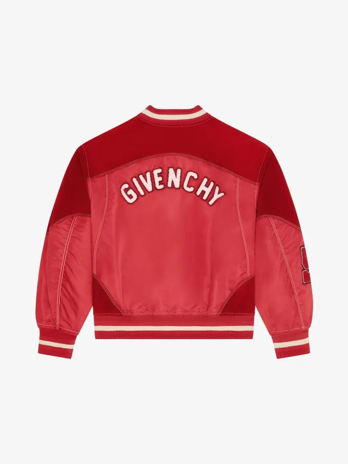 Women Outerwear and Blousons Givenchy GIVENCHY College Bimaterial Varsity Jacket Red Cherry