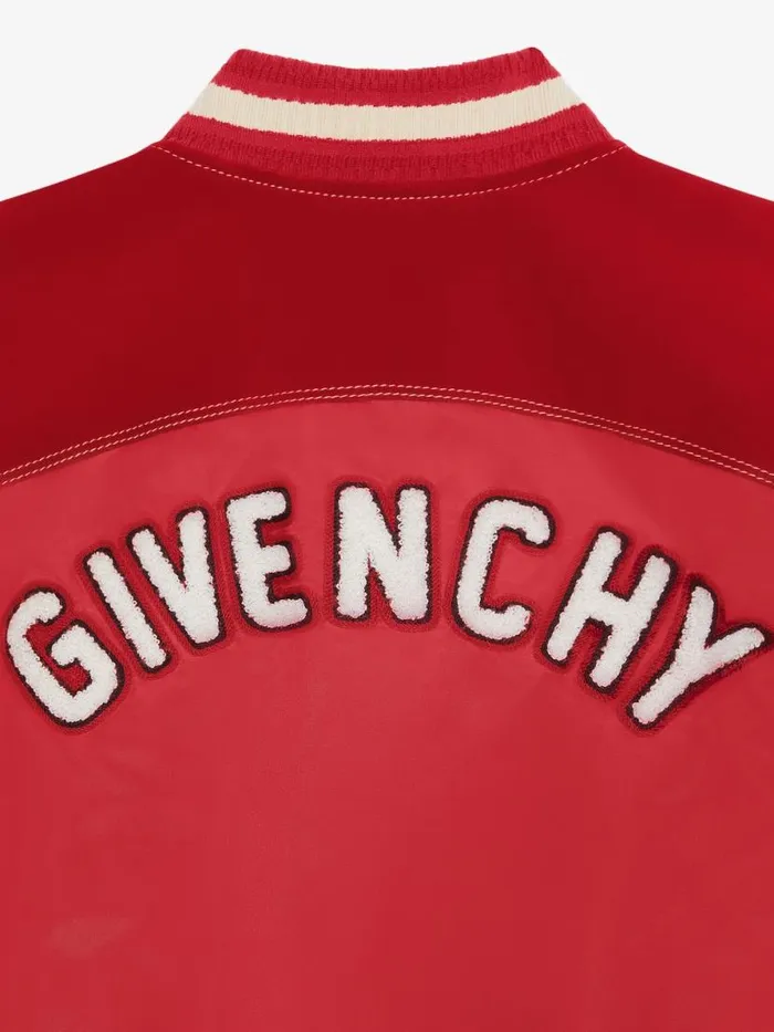 Women Outerwear and Blousons Givenchy GIVENCHY College Bimaterial Varsity Jacket Red Cherry
