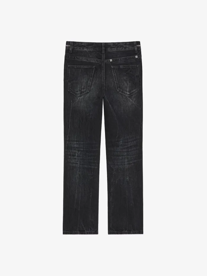 Women Pants and Shorts Givenchy Boot Cut Pants In Denim With Chains Detail Black Women Pants and Shorts Givenchy Boot Cut Pants In Denim With Chains Detail Black