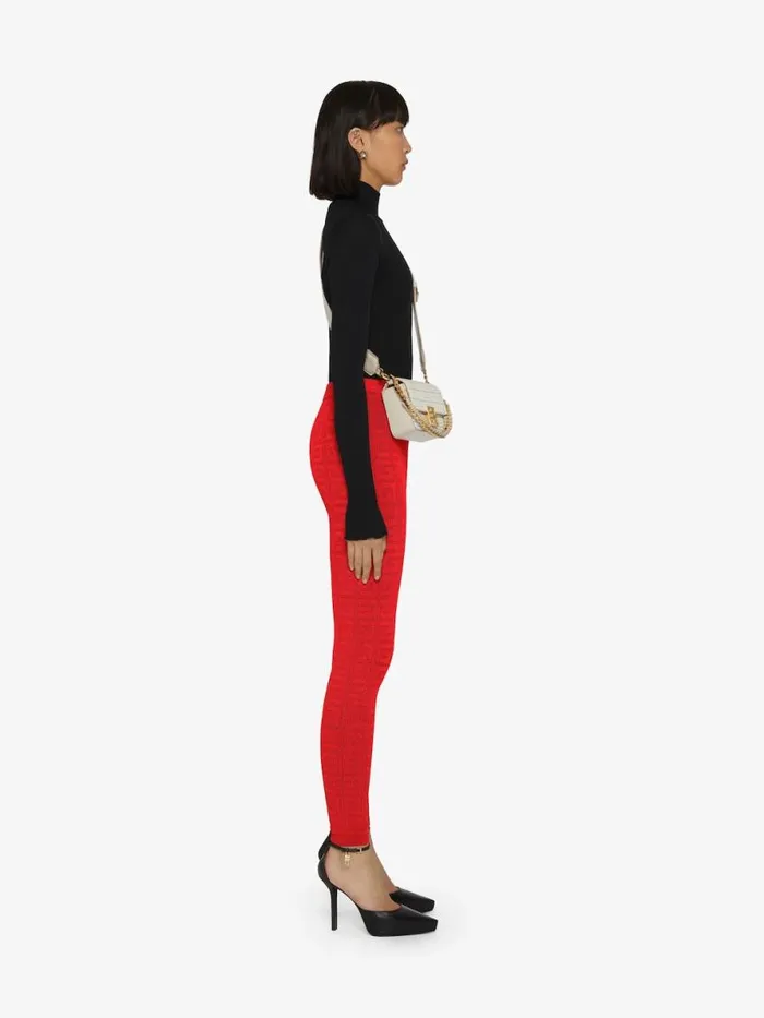 Women Pants and Shorts Givenchy Leggings In 4G Jacquard Red