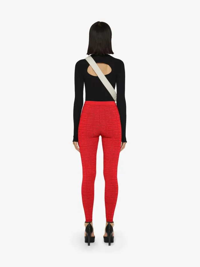 Women Pants and Shorts Givenchy Leggings In 4G Jacquard Red