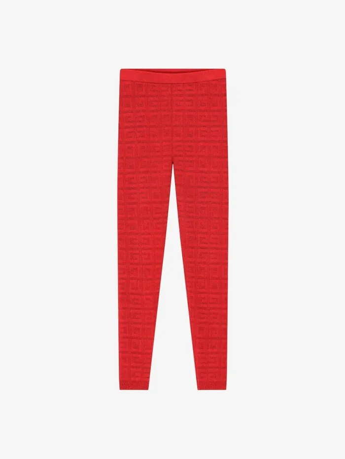 Women Pants and Shorts Givenchy Leggings In 4G Jacquard Red
