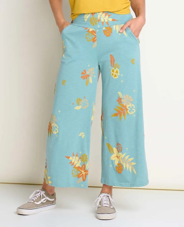 Women Pants Toad and Co Chaka Wide Leg Pant Mineral Lg Floral Print