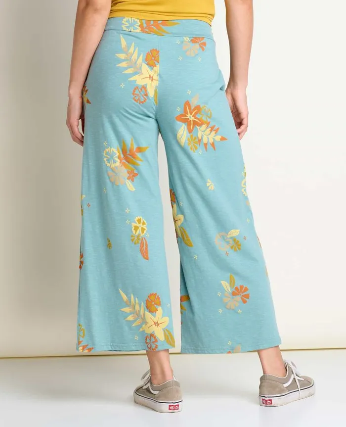 Women Pants Toad and Co Chaka Wide Leg Pant Mineral Lg Floral Print