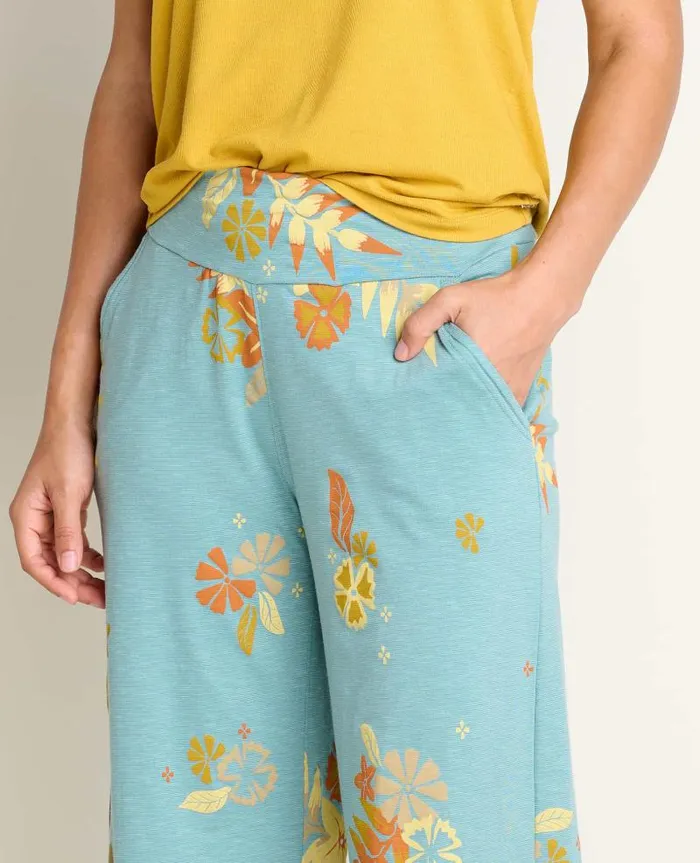 Women Pants Toad and Co Chaka Wide Leg Pant Mineral Lg Floral Print