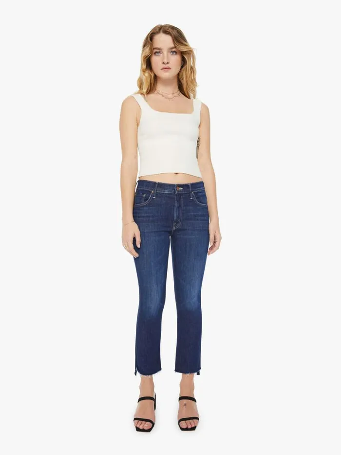 Women Petites Mother Denim Petites The Lil039 Insider Crop Step Fray Wash Off Limits