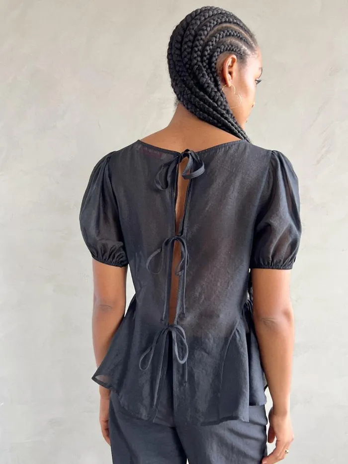Women Petra Blouse Black Organza Lisa Says Gah Tops