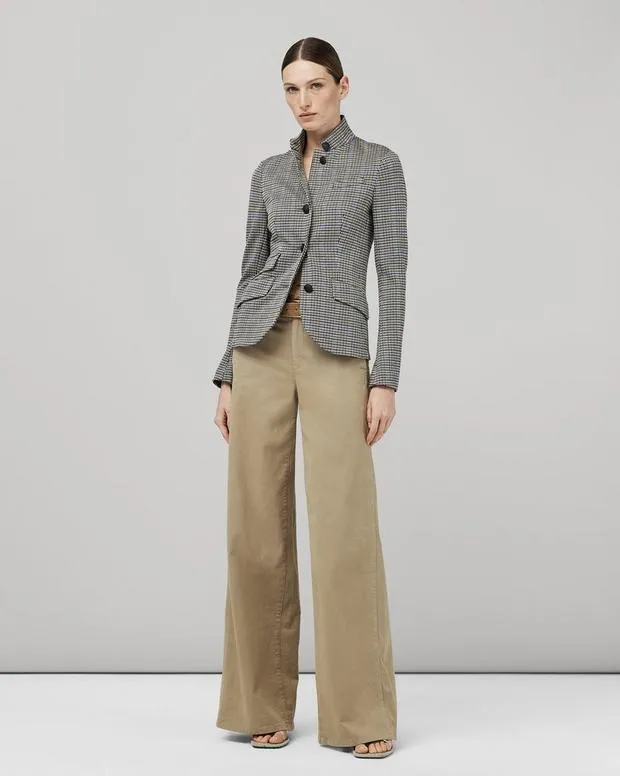 Women rag and bone Slade Cotton Plaid Blazer Blue Plaid Blazers and Vests