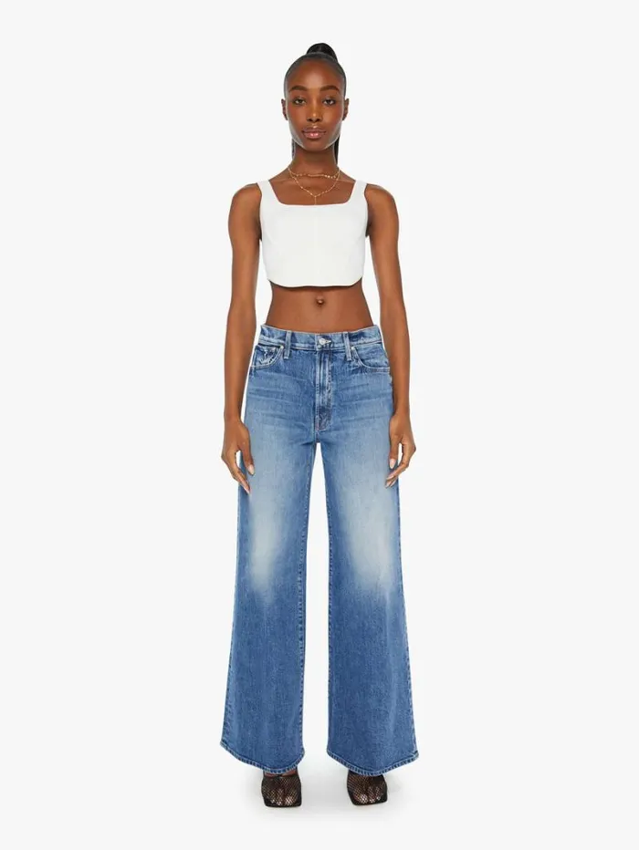 Women Relaxed Mother Denim The Ditcher Roller Zip Skimp Wash Music Is The Medium