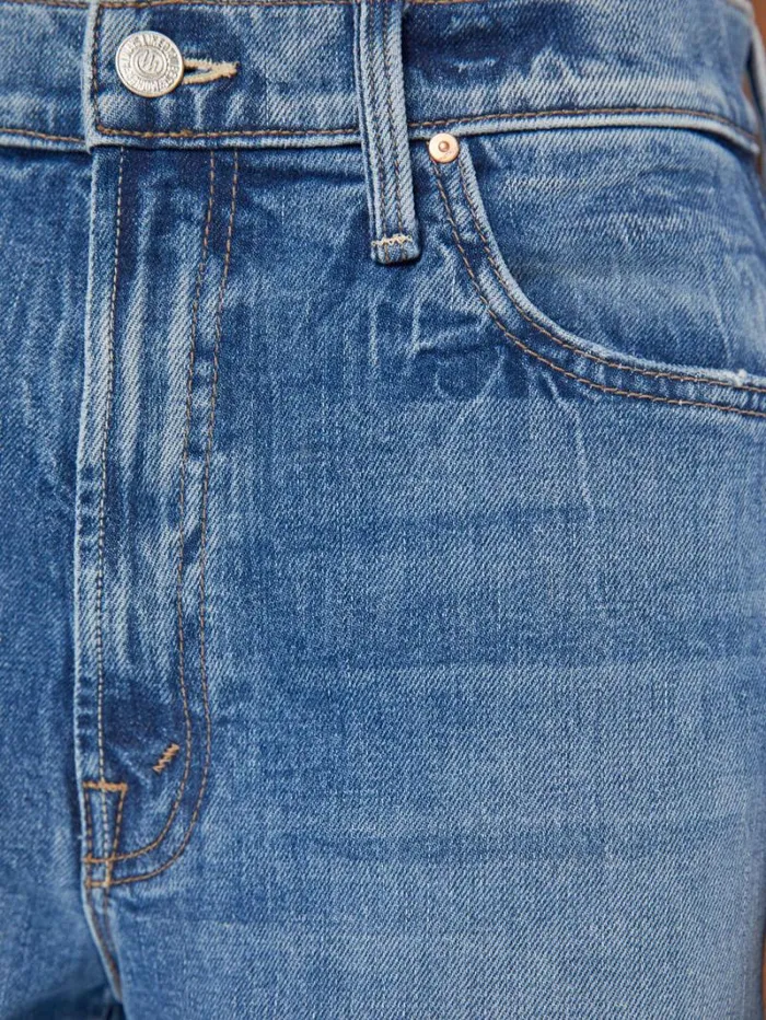 Women Relaxed Mother Denim The Ditcher Roller Zip Skimp Wash Music Is The Medium