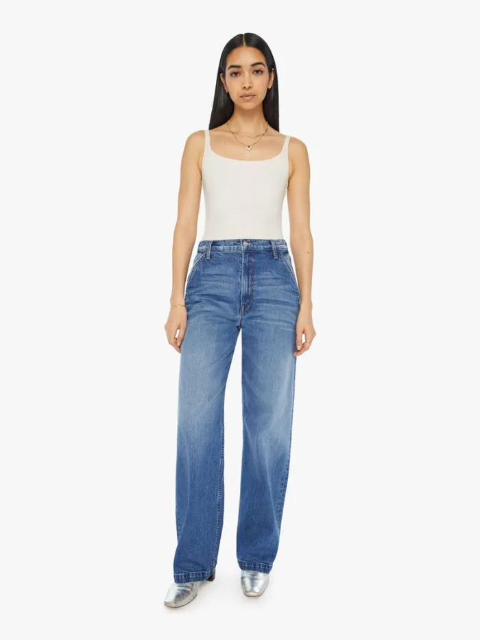Women Relaxed Mother Denim The Stud Finder Sneak Wash Dream Team