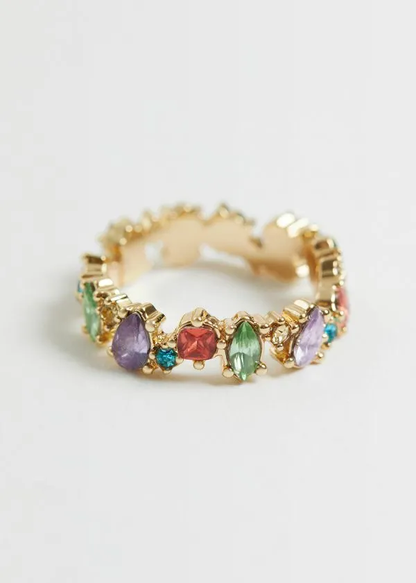 Women Rings and Other Stories Delicate MultiColoured Gemstone Ring Multicolour