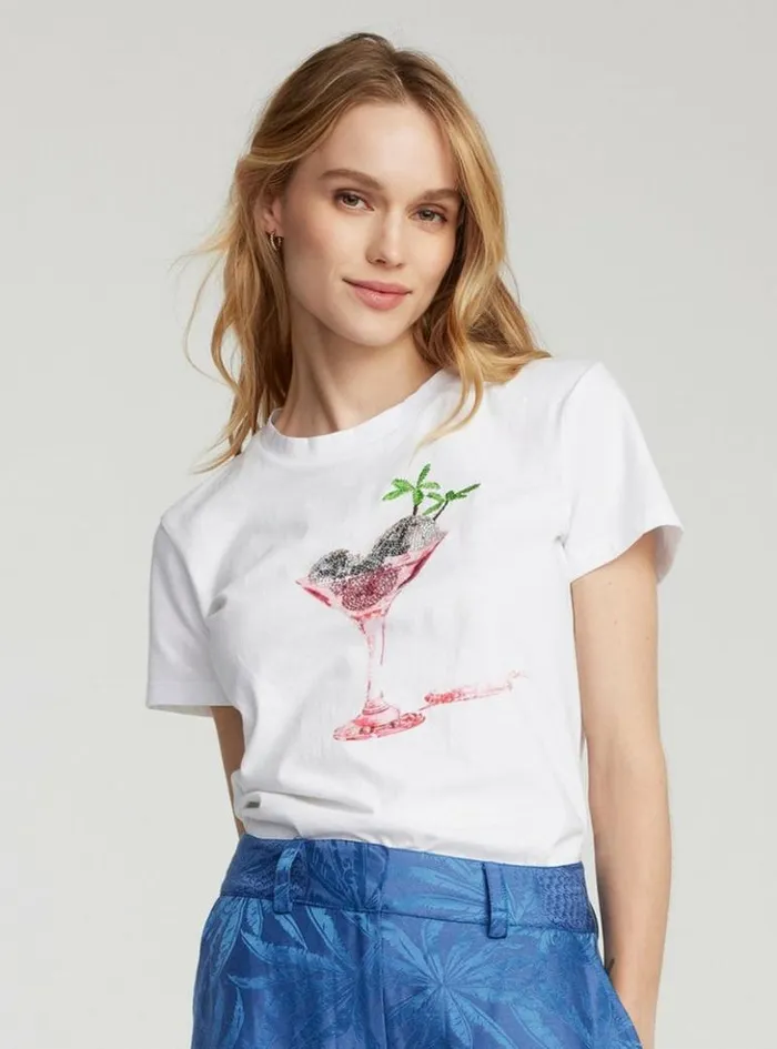 Women Robert Graham Tops Martini Mix TShirt White