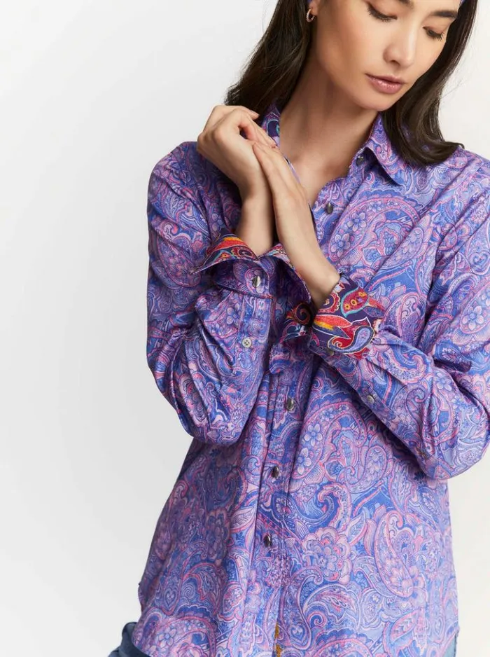 Women Robert Graham Tops Priscilla Shirt Blue