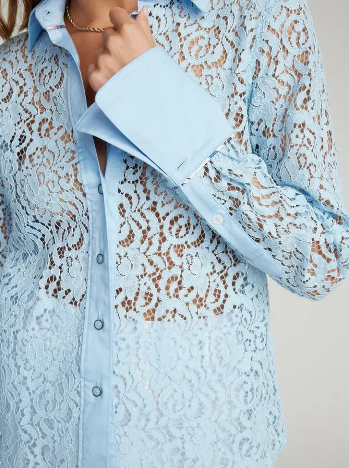 Women Robert Graham Tops Priscilla Shirt Lightblue