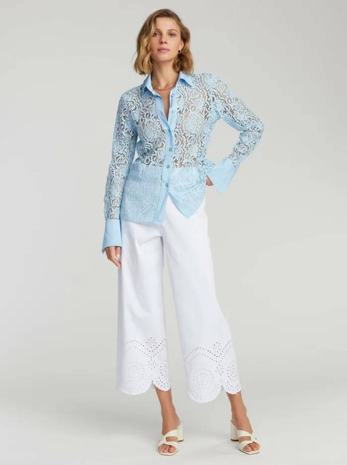 Women Robert Graham Tops Priscilla Shirt Lightblue