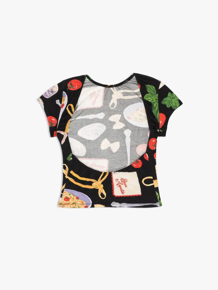 Women Rowan Tee Buon Appetito Black Lisa Says Gah Knit Tops