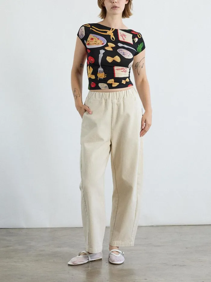 Women Rowan Tee Buon Appetito Black Lisa Says Gah Knit Tops