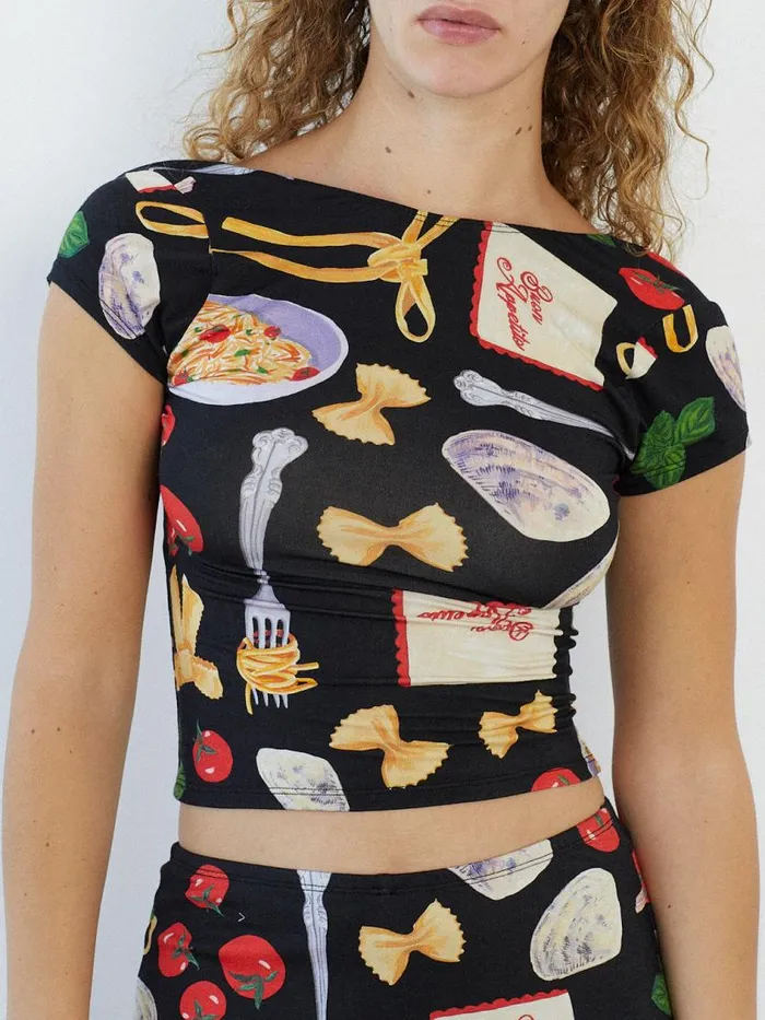 Women Rowan Tee Buon Appetito Black Lisa Says Gah Knit Tops